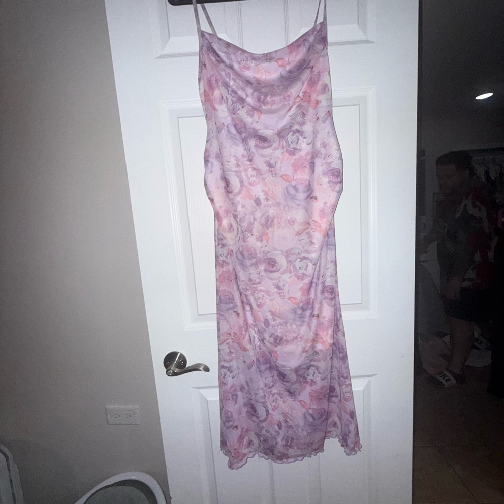 Floral Pink/Purple Maternity Slip Dress